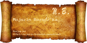 Mojszin Bozsóka névjegykártya